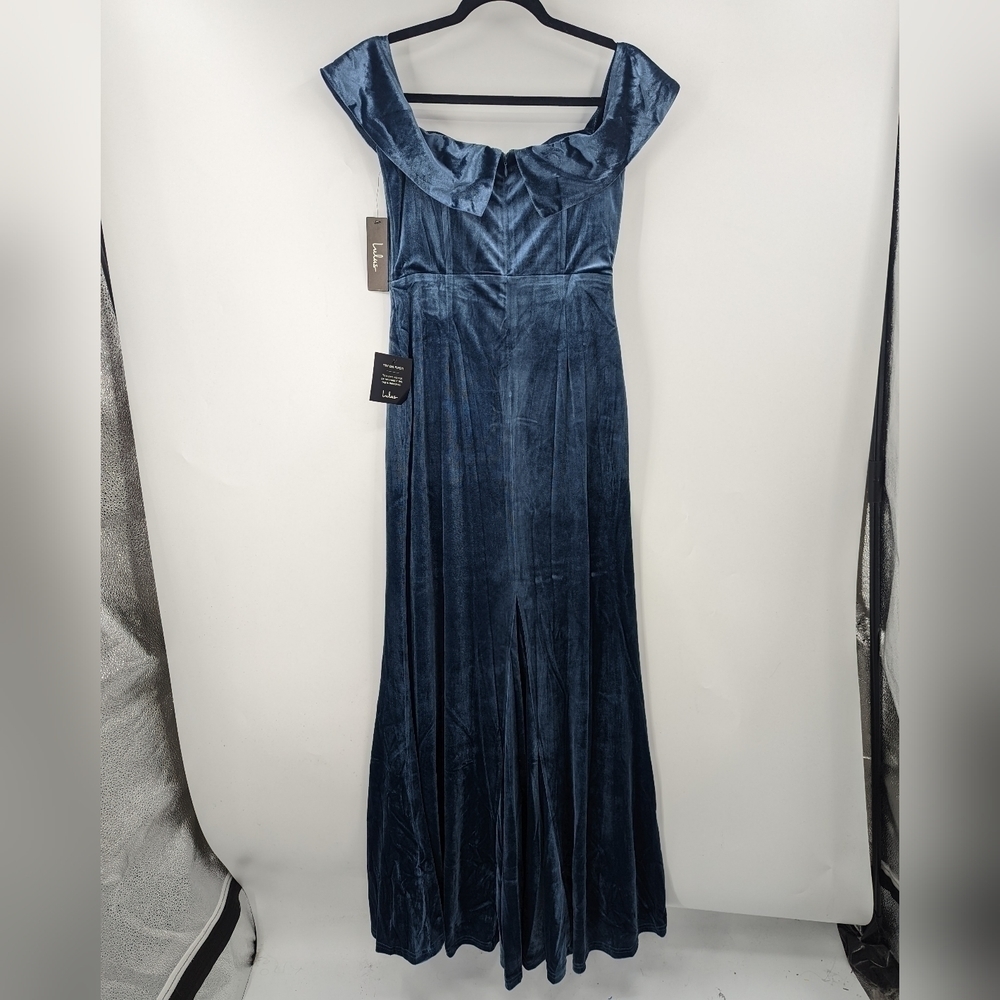 NWT LULU'S Sweet Symphony Velvet Off the Shoulder Maxi Dress - Picture 7 of 7